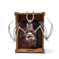 Halloween Animal Skeleton Decorations,Realistic Full Body Bat Skeleton with Light Up Eyes,Posable Movable Joints Bat Bones Statue and Figurine for Lawn Yard Graveyard Skeleton Halloween Decor