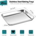 thumbnail image 2 of Mini Oven Tray, Stainless Steel Small Baking Trays Sheets Pan, Rectangle Cake Tin Perfect for Baking Cooking Serving, 2 of 5