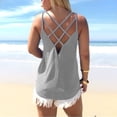 thumbnail image 4 of Yievot Camisole For Women Round Neck Spaghetti Strap Summer Tank Tops Sleeveless Loose Fit Woman Blouses Clothes On Clearance Gray XL, 4 of 6