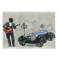 thumbnail image 1 of Urban Cutting Board, London and Paris Streets with Musicians Retro Cars Cafes Old Town View Print, Decorative Tempered Glass Cutting and Serving Board, Large Size, Warm Taupe Black, by Ambesonne, 1 of 1