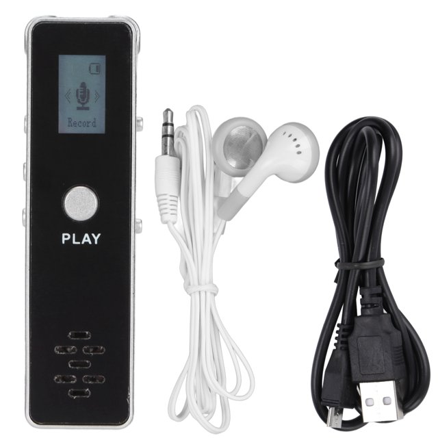 Grabadora de voz digital Reducción de ruido Pantalla estéreo Dispositivo de grabación de audio con reproductor MP3 Plata
