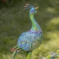 thumbnail image 3 of Set of 2 35" Tall Standing Colorful Iron Peacocks, 3 of 8