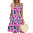 thumbnail image 2 of Levmjia Womens Sleeveless Floral Dress Casual Summer Cotton Spaghetti Strap Round Neck Loose Fit Beach Vacation Sun Dress Multi Color Option, 2 of 6
