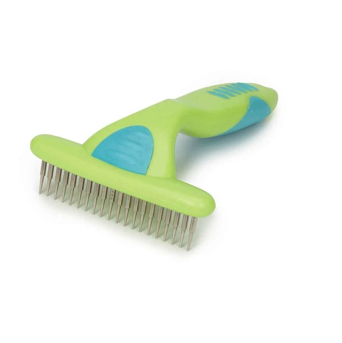 MPP Dog and Cat Undercoat Rake Bath Brush - Swivel Chrome Pins, Non Slip Grip - 1 Rake