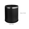 thumbnail image 2 of Hytrove Stylish Black Dual Layer Stainless Steel Trash Can for Office Bathroom and Bedroom, 2 of 8