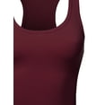 thumbnail image 4 of A2Y Women's Basic Cotton Casual Scoop Neck Cropped Racerback Tank Tops Dark Burgundy S, 4 of 5