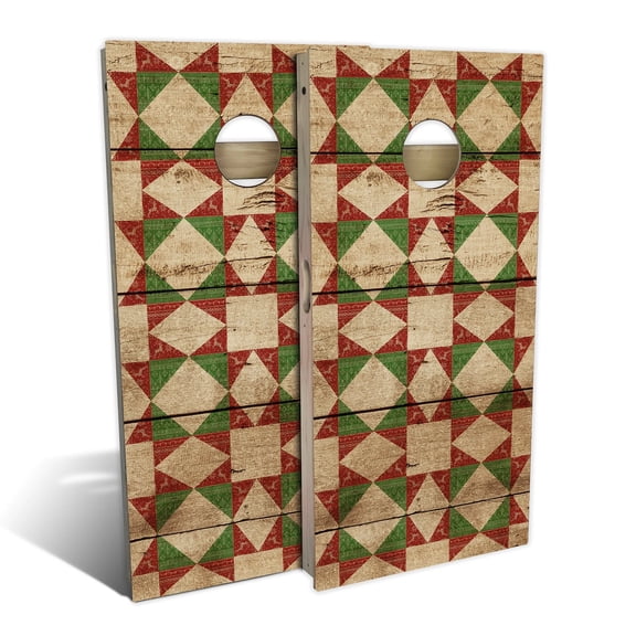 Skip's Garage | Red Christmas Cornhole Board Set | Includes Boards & Bags | Choose Your Size & Accessories