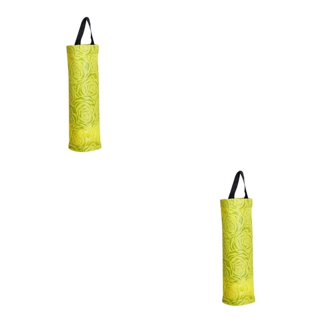 Matsuzay Dispensador de bolsas de basura para comestibles, calcetines colgantes, soporte de apertura de almacenamiento, organizador dispensador Amarillo 2piezas