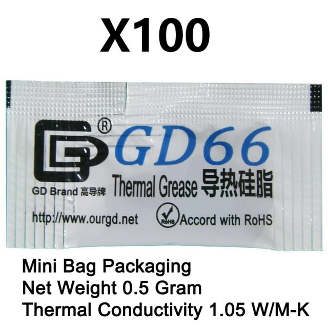 100 Pieces 0.5g Mini Bag Packaging GD Brand Series GD900 Thermal Grease Paste CPU Heat Sink Compound MB05 GD66-MB05 100 Pcs