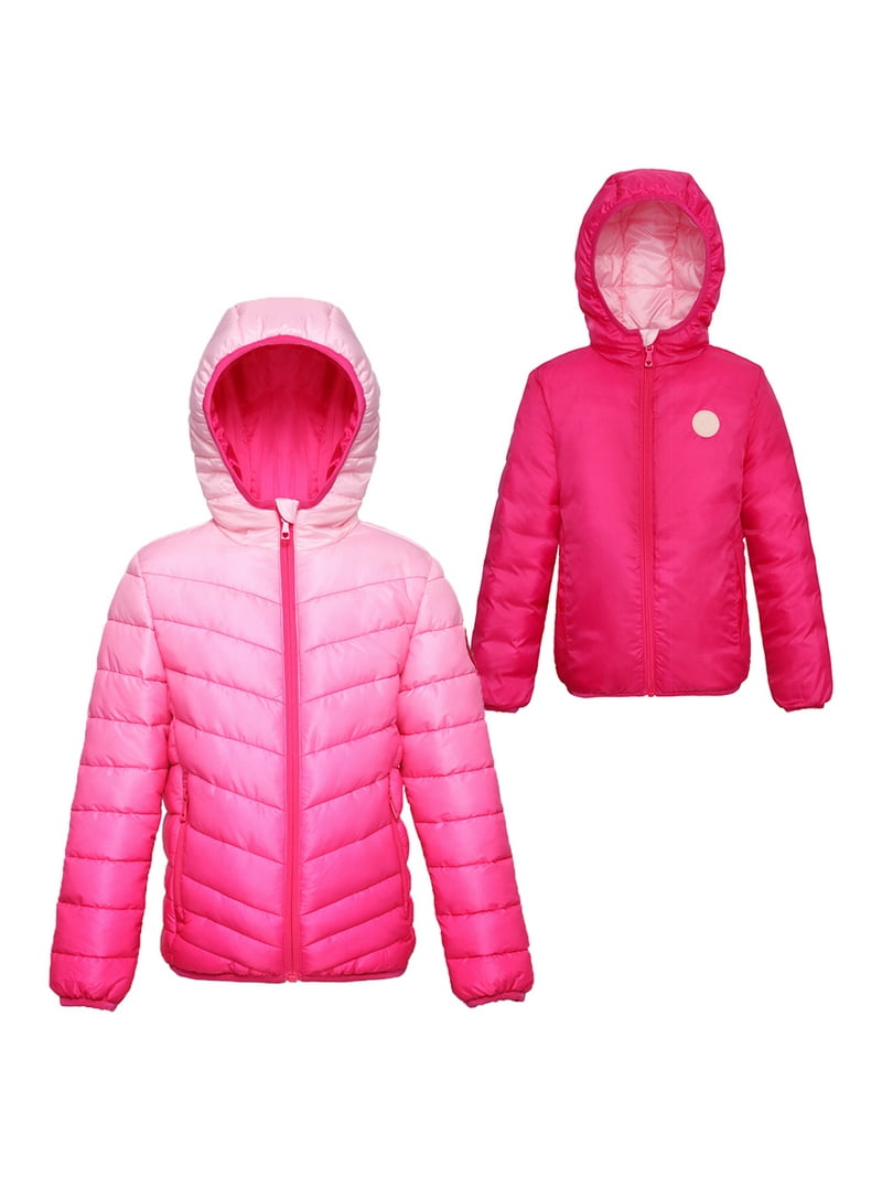 Rokka&Rolla Girls' Waterproof Reversible Puffer Jacket, Winter