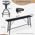 thumbnail image 2 of Ktaxon Mid-Century Modern 84" Bar Table and Chairs Set for 4~6, Pub Set for 4 with PU Padded Barstools Swivel Stool Dining Table Set, Modern Dining Set for 4, Black, 2 of 9