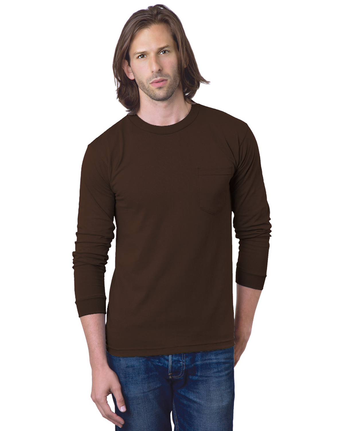 Cotton Long Sleeve Pocket T-Shirt 