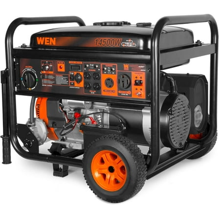 WEN 14500-Watt 120V/240V Tri-Fuel Generator, Transfer-Switch Ready with Electric Start and Wheel Kit (TF1450)