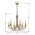 thumbnail image 4 of Bridgehampton 6 Light Swarovski Crystal Gold Chandelier, 4 of 10