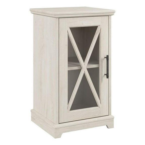 Bowery Hill Engineered Wood End Table with Storage in Linen White Oak