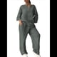 thumbnail image 1 of Conjunto de 2 Piezas de y Algodón para Mujer, con Cuello en V, Camisa de Larga Abotonada y Pantalón con Bolsillos Verde XXL, 1 of 7