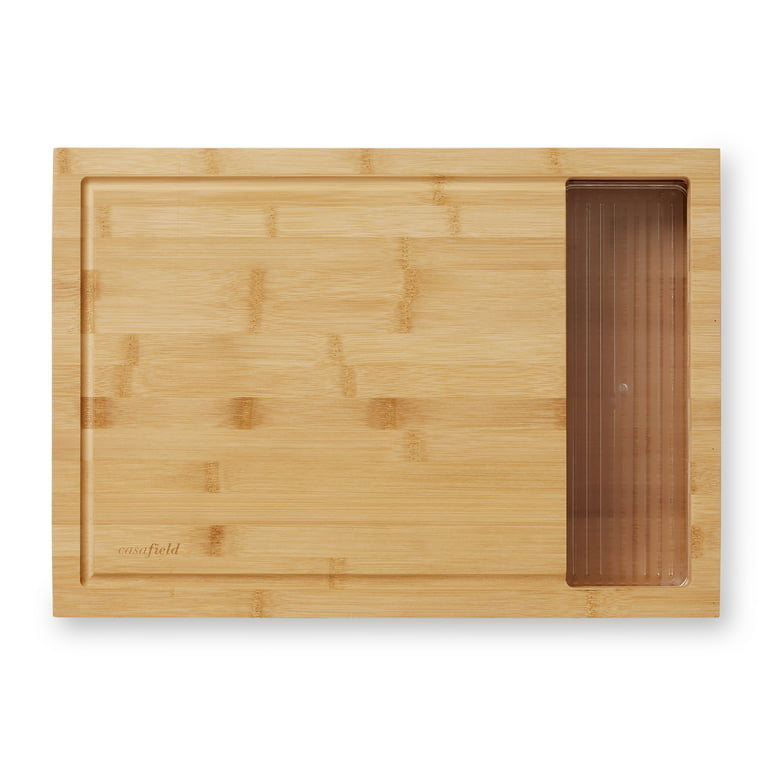 Casafield Bamboo Cutting Board Set With (4) Bpa-free Food Prep