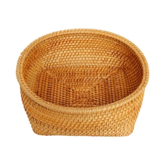 Cesta de pan de mimbre bandeja de mimbre de mimbre decoración hecha a mano de granja organizador de bocadillos canasta de mimbre para tazón de mimbre 23 cm x 85 cm
