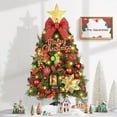 thumbnail image 2 of Lyacmy 2ft Pre-Lit Tabletop Christmas Tree Christmas Decorations, Red Artificial XmasTree with LED Lights for Indoor Outdoor Holiday Party Supplies, 2 of 9