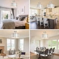 thumbnail image 4 of DLLT Semi Flush Mount Ceiling Light, 3-Light Modern Entry Light Fixture Ceiling Hanging with Drum Shade for Bedroom, Dining Room, Kitchen, Hallway, Entry, Living Room, Brushed Chrome Finish, 4 of 4