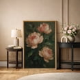 thumbnail image 2 of Framed Canvas Print Peony Floral Wall Art Dark Botanical Decorative for Living Room Bedroom - 16"x24" NATURAL, 2 of 8