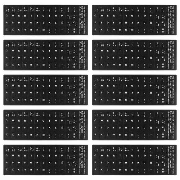 WORGEOUS 10 Hojas Español Ordenador Teclado Pegatinas Portátil Cuaderno Pegatinas Teclado Universal Pegatinas