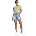 thumbnail image 2 of Now This Womens Cotton Denim Boyfriend Shorts Augie Med Wash 25, 2 of 3
