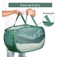 thumbnail image 4 of Kiibsot Strong Mesh Pop Up Laundry Basket, Collapsible Laundry Hamper with Side Pocket, Foldable Clothes Hamper with Durable Reinforced Handles for Laundry, Bathroom, Kids Room, Dorm or Travel, 4 of 7