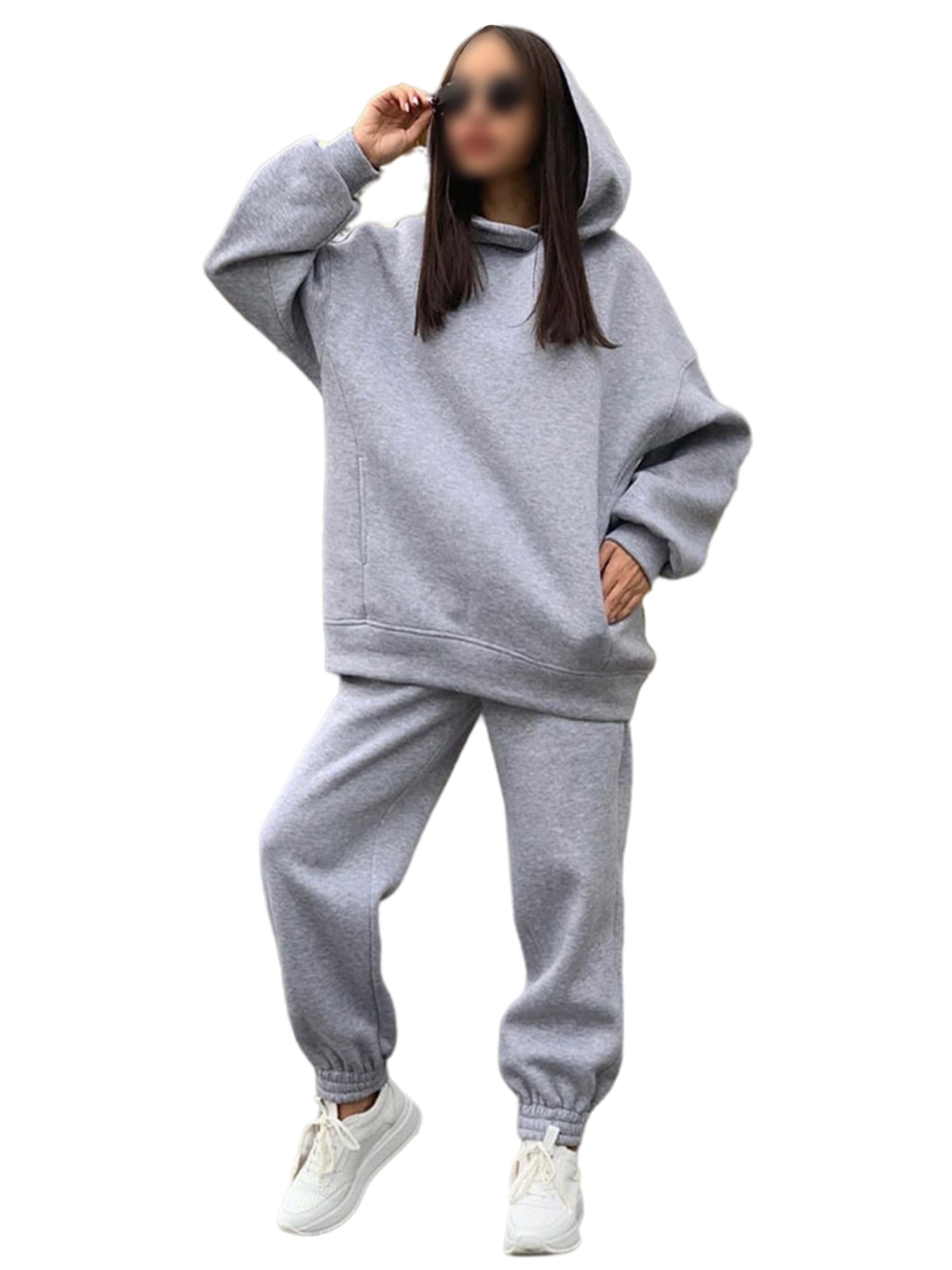 Lumento Sweatsuit Set for Women 2 Piece Sweatshirt & Sweatpants Hoodie  Tracksuits Sportswear with Pocket - Walmart.com