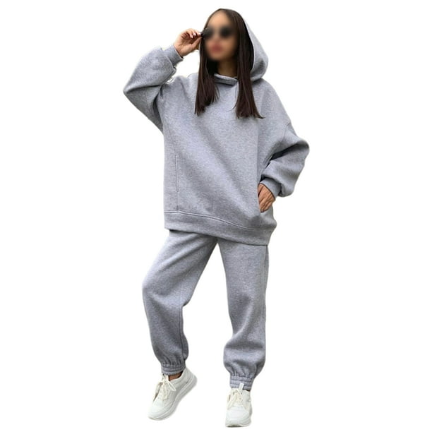 Lumento Sweatsuit Set for Women 2 Piece Sweatshirt & Sweatpants Hoodie  Tracksuits Sportswear with Pocket - Walmart.com