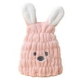 thumbnail image 1 of Fine Fiber Hair Towel for Kids and Girls Quick Drying Bath Cap with Adorable Rabbit Design, 1 of 5