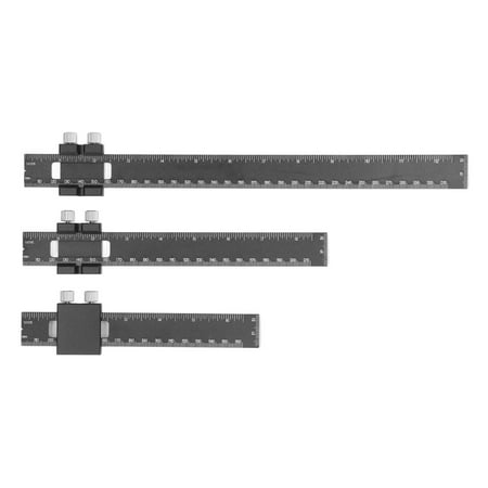 

2024 3Pcs Woodworking Marking Measuring Ruler Metal Slide Inch Metric T Type Track Scribing Square 6 8 12in