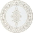 thumbnail image 2 of Rugs.com Hermitage Collection Rug – 4 Ft Round Snow White Medium Rug Perfect For Kitchens, Dining Rooms, 2 of 9