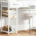 thumbnail image 4 of HOMCOM 47" Small Writing Desk, Computer Desk with Fabric Drawers, Home Office Desk with Adjustable Shelves, Computer Table for Small Spaces, White, 4 of 9