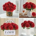 thumbnail image 5 of Artificial Chrysanthemums Flowers Burgundy Flowers, Fake Mums Flowers Silk Flowers for Spring Home Decor Indoor Floral Arrangement Halloween Table Centerpiece (, Burgundy), 5 of 5