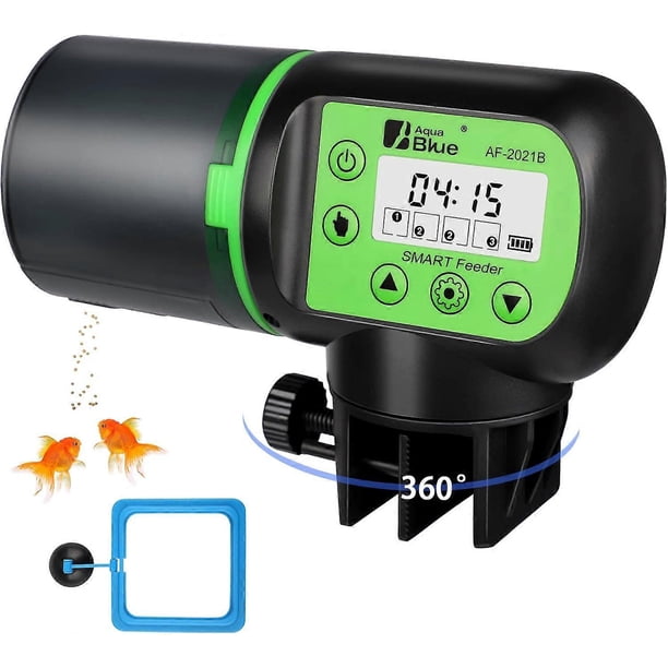 Automatic Fish Feeder with Intelligent Timer and LCD Display - 200ML Moisture-Proof Feeder for Aquarium and Turtle Tank
