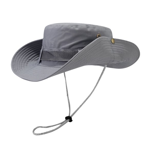 Jessboyy Men's Wide Brim UV Protection Boonie Hats, Adjustable Sun Hat for Hiking Camping Quick Dry Summer Outdoor Hats Gray