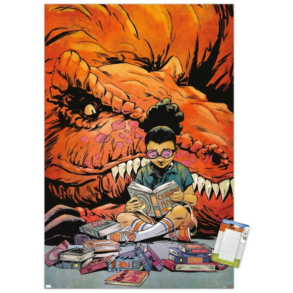 Marvel Moon Girl & Devil Dinosaur - Reading Wall Poster, 14.725" x 22.375"
