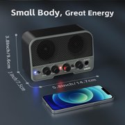 LEKATO Mini Guitar Amp 5W Rechargeable Electric Guitar Amplifier Clean&Overdrive Effects Bluetooth Guitar Amp Portable for Daily Practice