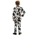 thumbnail image 3 of Xoenoiee Cow Paint Splatter Print 2Pcs Suit Set for Boys Kids Suit Jacket Trousers with Elastic Waistband Formal Wedding Party Wear Blazer Set, 7-8 Years, 3 of 7