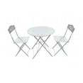 thumbnail image 1 of Benzara ALP-MSY100A-WT Metal Bistro Set with Two Chairs - White, 1 of 5