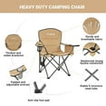 thumbnail image 6 of KingCamp Padded Chair with Cupholder, Cooler, and Pocket, Khaki (2 Pack), 6 of 10