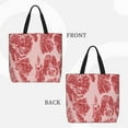 thumbnail image 3 of Ratiio Red Meat Print Reusable Grocery Bag Shopping Bags with Zipper Shoulder Shopping Handle Bag Suitable for Outdoor Convenient Daily Bag, 3 of 8