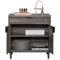 thumbnail image 6 of Pemberly Row Engineered Wood Library Base Storage Cabinet Jet Acacia/Dark Wood, 6 of 14