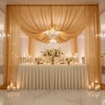 thumbnail image 3 of Efavormart Gold Chiffon Drape Curtain, Durable Flame Resistant Backdrop and Ceiling Panel With Rod Pocket - 5ftx20ft, 3 of 4