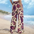 thumbnail image 5 of TMOYZQ Palazzo Pants for Women 2025, Elastic High Waisted Boho Casual Loose Wide Leg Pants Plus Size Print Baggy Lounge Trouser Pants on Clearance, 5 of 6