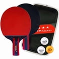 thumbnail image 1 of Regail CE-Certified Ping Pong Paddle Set - 2 Rackets (25.5X15cm Optimal Grip), 3 Balls, Horizontal/Vertical Strokes, Multi-Color Options, Durable Export-Quality for Fitness & Sports Enthusiasts, 1 of 6