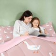 thumbnail image 4 of Erosebridal Goose Full Size Comforter Sets for Girls, Pink Background Bedding Comforter Set, Pink Reversible 3 Pieces 1 Comforter and 2 Pillowcases, 4 of 6