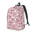 thumbnail image 1 of Disketp Kawaii Pig print Canvas Backpack Lightweight Travel Daypack Student Rucksack Laptop Backpack-Small, 1 of 5