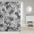 thumbnail image 2 of Manfei Farmhouse Camouflage Shower Curtain 72Wx72L, Old Fashion Camo Shower Curtain 72Wx72L, Light Gray, 2 of 5